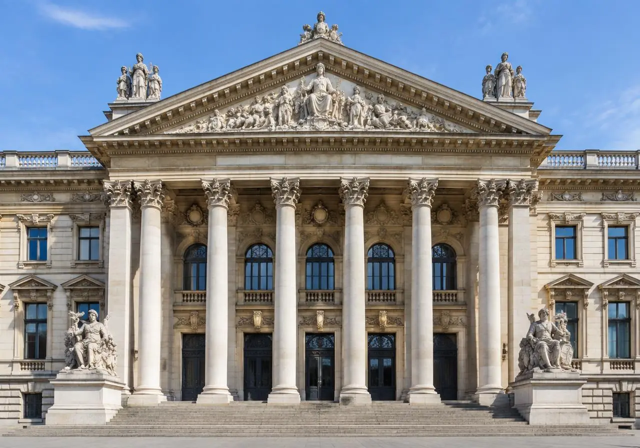 Facade of a historic European exchange building