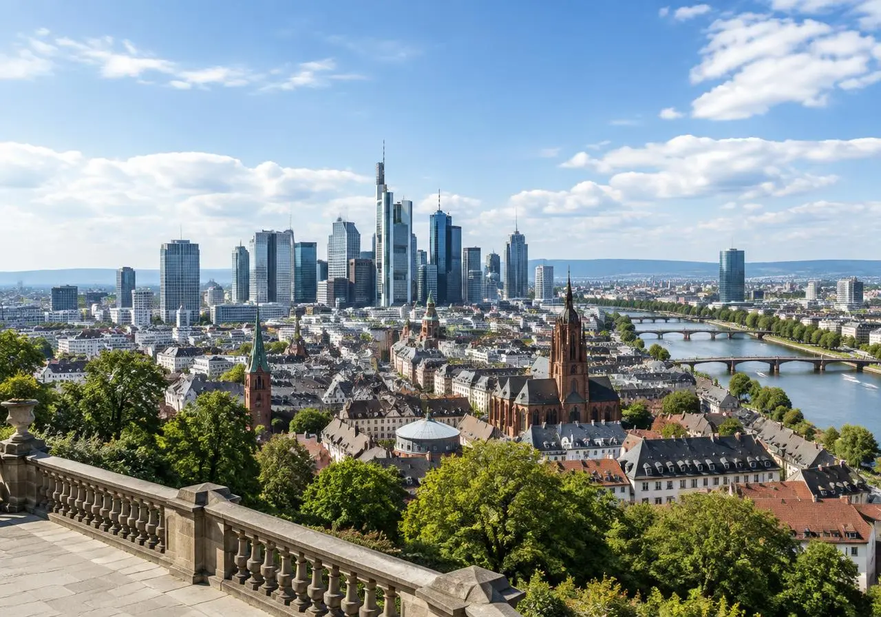 Panorama of a European financial city